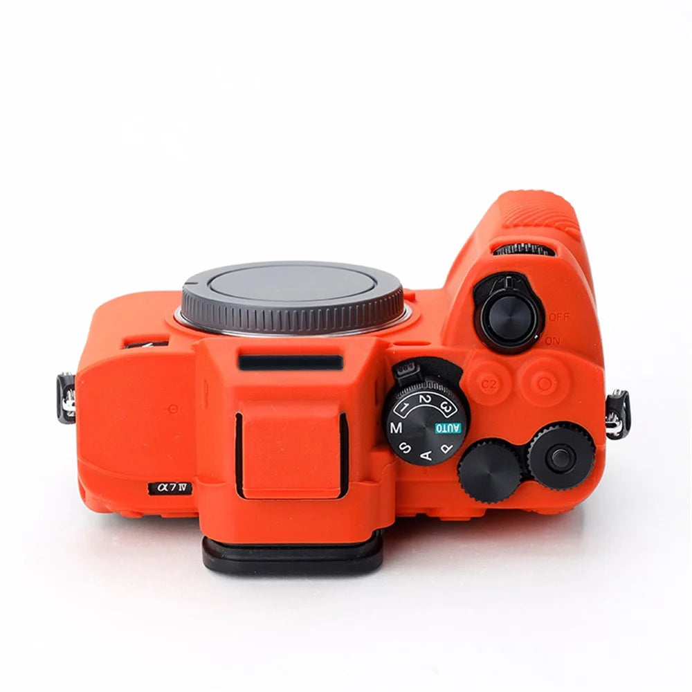 For Sony A7IV/A74/A7M4 Silicone Camera Sleeve Case Anti-slip Anti-dust SLR Camera Body Protective Cover - Orange - 2