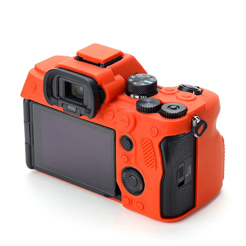 For Sony A7IV/A74/A7M4 Silicone Camera Sleeve Case Anti-slip Anti-dust SLR Camera Body Protective Cover - Orange - 3