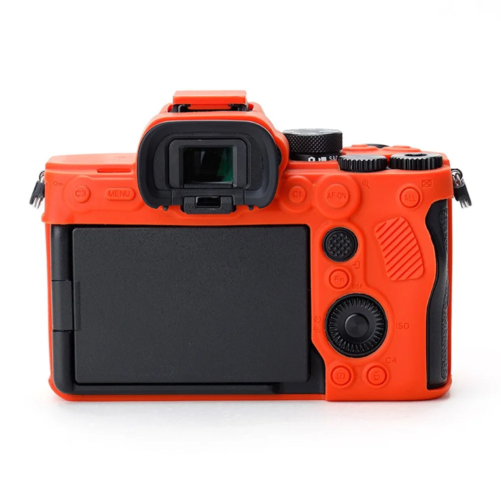 For Sony A7IV/A74/A7M4 Silicone Camera Sleeve Case Anti-slip Anti-dust SLR Camera Body Protective Cover - Orange - 4
