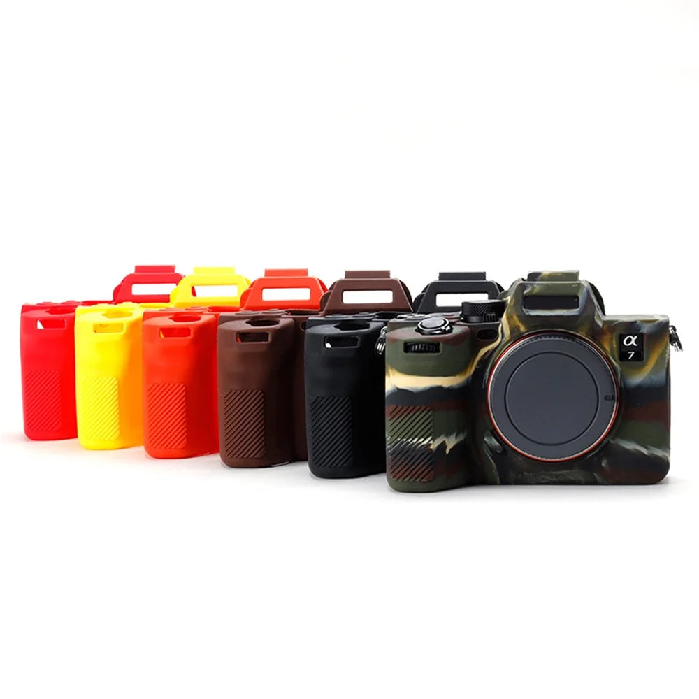 For Sony A7IV/A74/A7M4 Silicone Camera Sleeve Case Anti-slip Anti-dust SLR Camera Body Protective Cover - Orange - 5