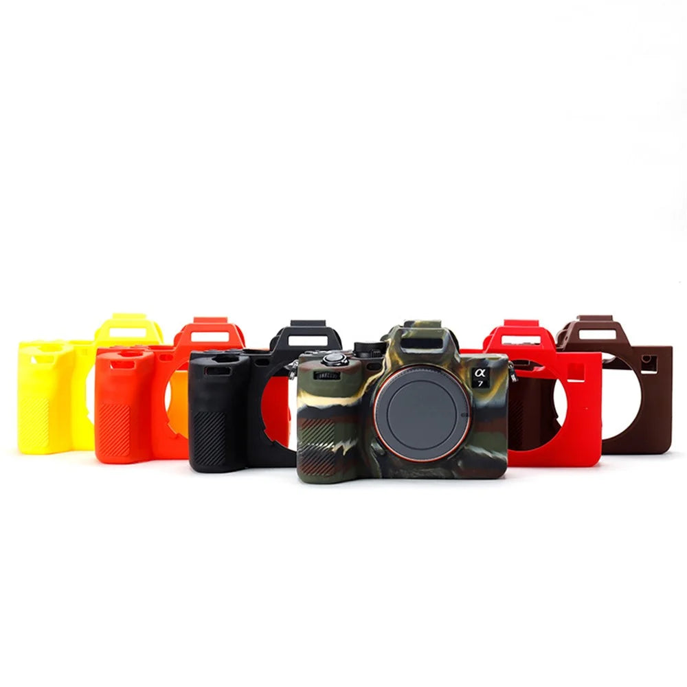 For Sony A7IV/A74/A7M4 Silicone Camera Sleeve Case Anti-slip Anti-dust SLR Camera Body Protective Cover - Orange - 6