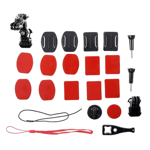 AT833 23-in-1 Helmet Chin Jaw Swivel Arm Mount Set for GoPro Hero4 Session/Hero 7/6/5/4/3+/3/2/1/ SJCAM Action Cameras - 1