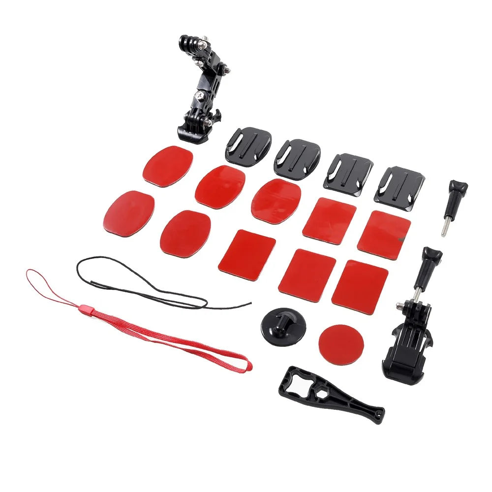 AT833 23-in-1 Helmet Chin Jaw Swivel Arm Mount Set for GoPro Hero4 Session/Hero 7/6/5/4/3+/3/2/1/ SJCAM Action Cameras - 3