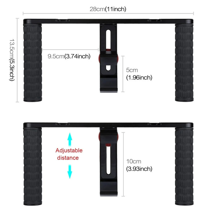 PULUZ PKT3024 4 in 1 Live Broadcast LED Selfie Light Smartphone Video Rig Handle Stabilizer Bracket Kits Microphone Tripod - 7