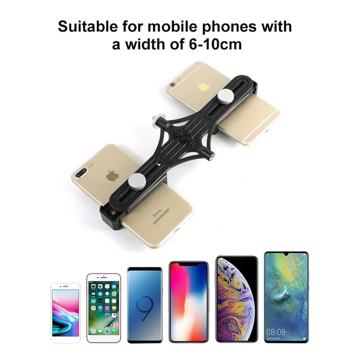 PULUZ PU394 Live Broadcast Dual Phone Brackets Horizontal Holder for Smart Phones - 7