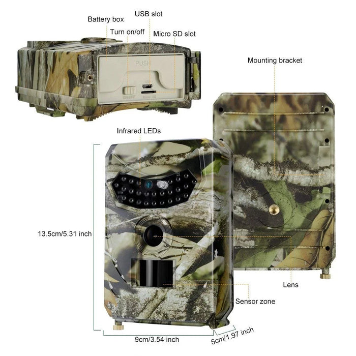 PR-100 12MP Photo-traps Wild Hunting Camera 1080P Trail Hunting Game Camera Wildlife Scouting Camera - 7