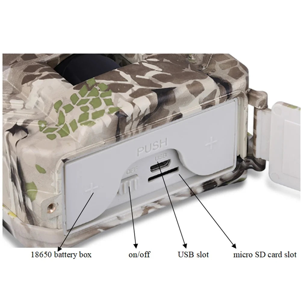 PR200 Anti-theft Automatic Monitoring Hunting Camera 12MP IR LED Night Vision Camera - Camouflage - 5