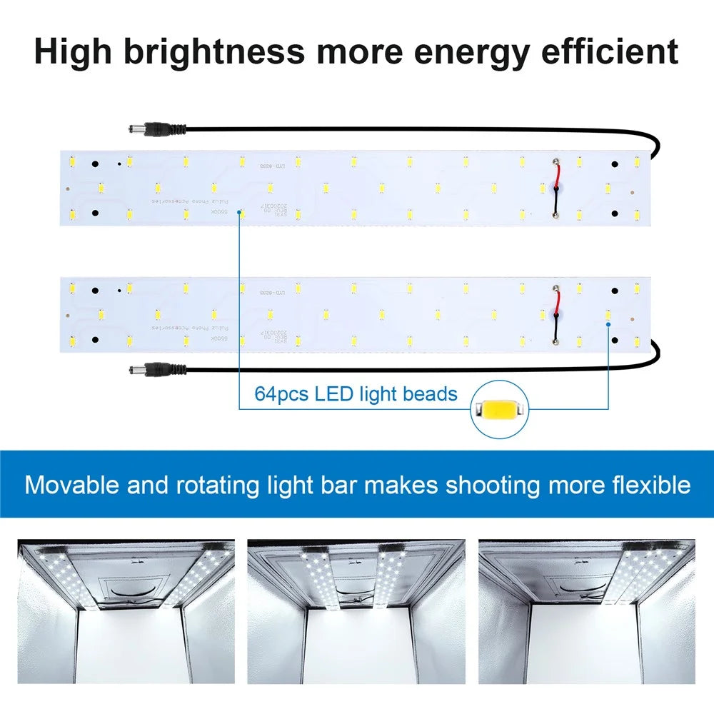PULUZ PU5040 40cm Folding 30W 5500LM White Light Photo Lighting Studio Shooting Tent Box Kit - EU Plug - 3