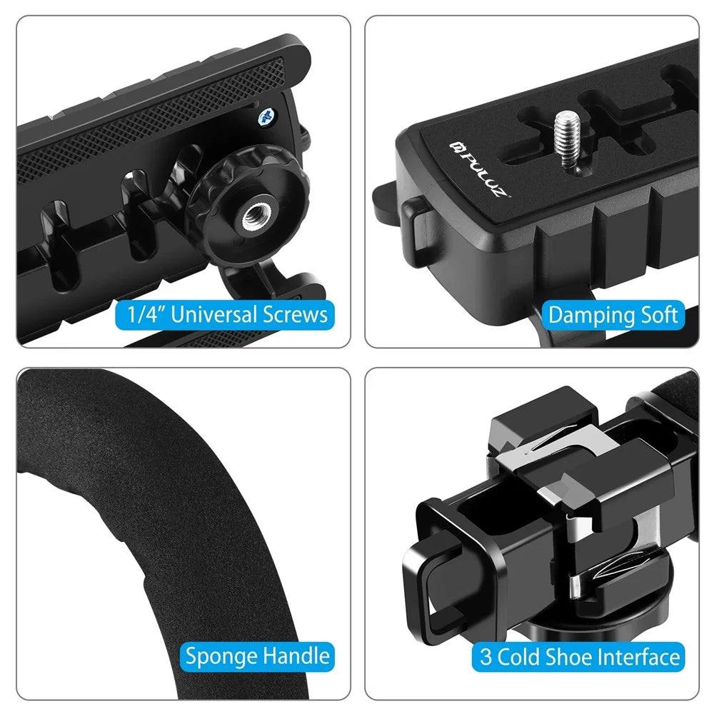 PULUZ PU3006 C-Shaped Video Handle DV Bracket Steadicam Stabilizer Kit - 3