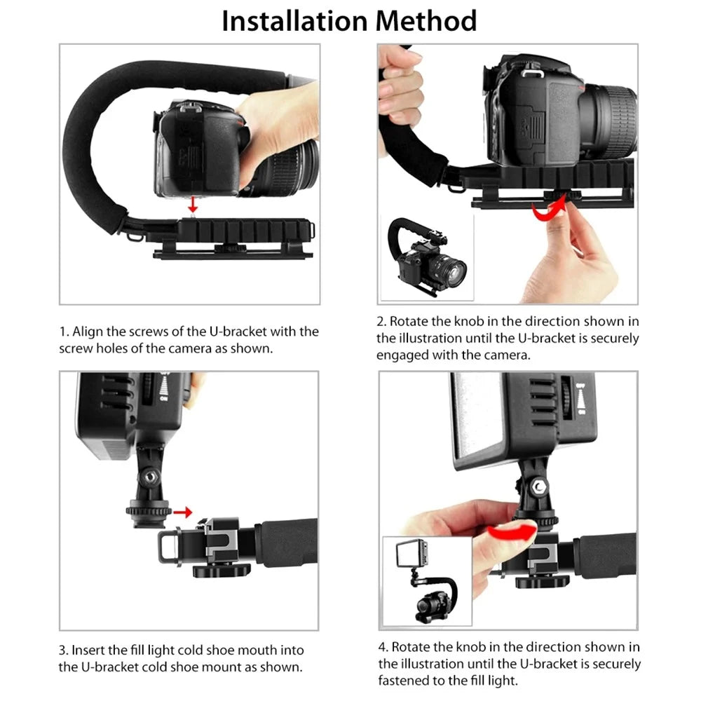 PULUZ PU3006 C-Shaped Video Handle DV Bracket Steadicam Stabilizer Kit - 5