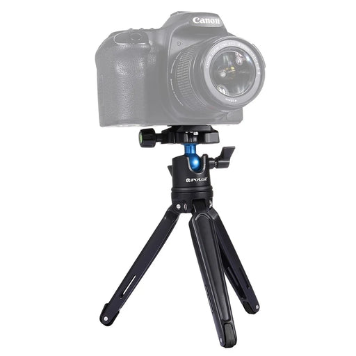 PULUZ PU3002 Mini Metal Desktop Tripod Mount with Adjustable Height for DSLR and Digital Cameras - Black - 1