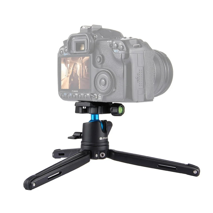 PULUZ PU3002 Mini Metal Desktop Tripod Mount with Adjustable Height for DSLR and Digital Cameras - Black - 3