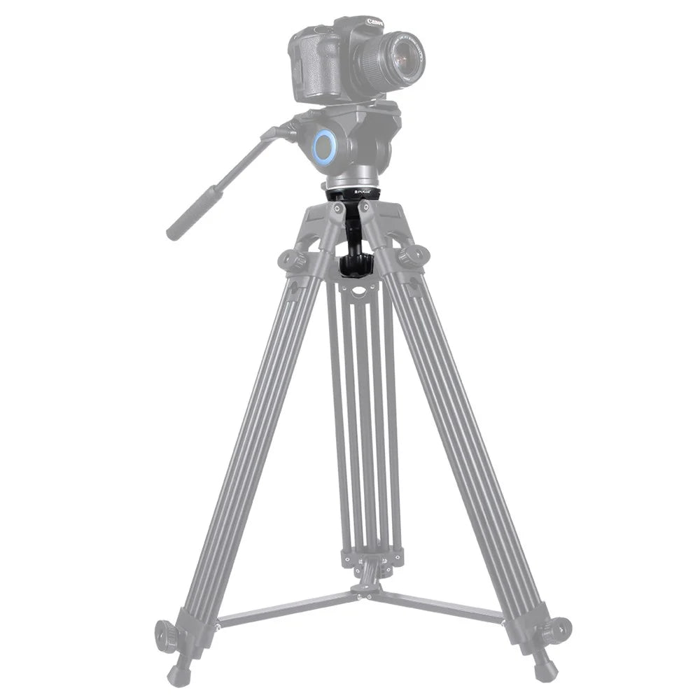 PULUZ PU3503 75mm Half Ball Flat to Bowl Adapter for Fluid Head Tripod DSLR Rig Camera - Black - 2