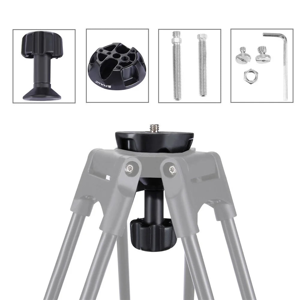 PULUZ PU3503 75mm Half Ball Flat to Bowl Adapter for Fluid Head Tripod DSLR Rig Camera - Black - 4