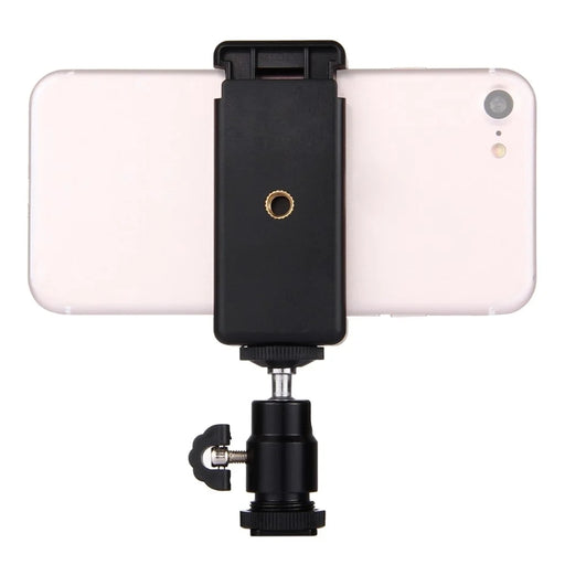 PULUZ PU214 1/4 inch Hot Shoe Tripod Head + Tripod Stand Clamp for Smartphones, Clamp Width: 6-7.6cm - 1