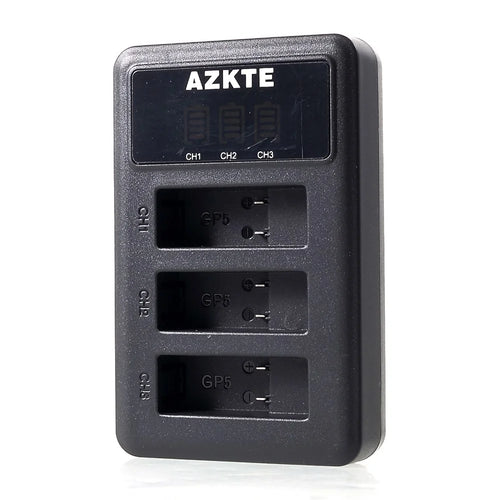 AZKTE AT850 [LCD Display] 3-slot Battery Charger for GoPro Hero 5 6 7 - 1