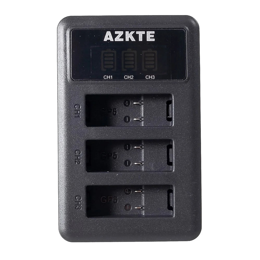 AZKTE AT850 [LCD Display] 3-slot Battery Charger for GoPro Hero 5 6 7 - 2