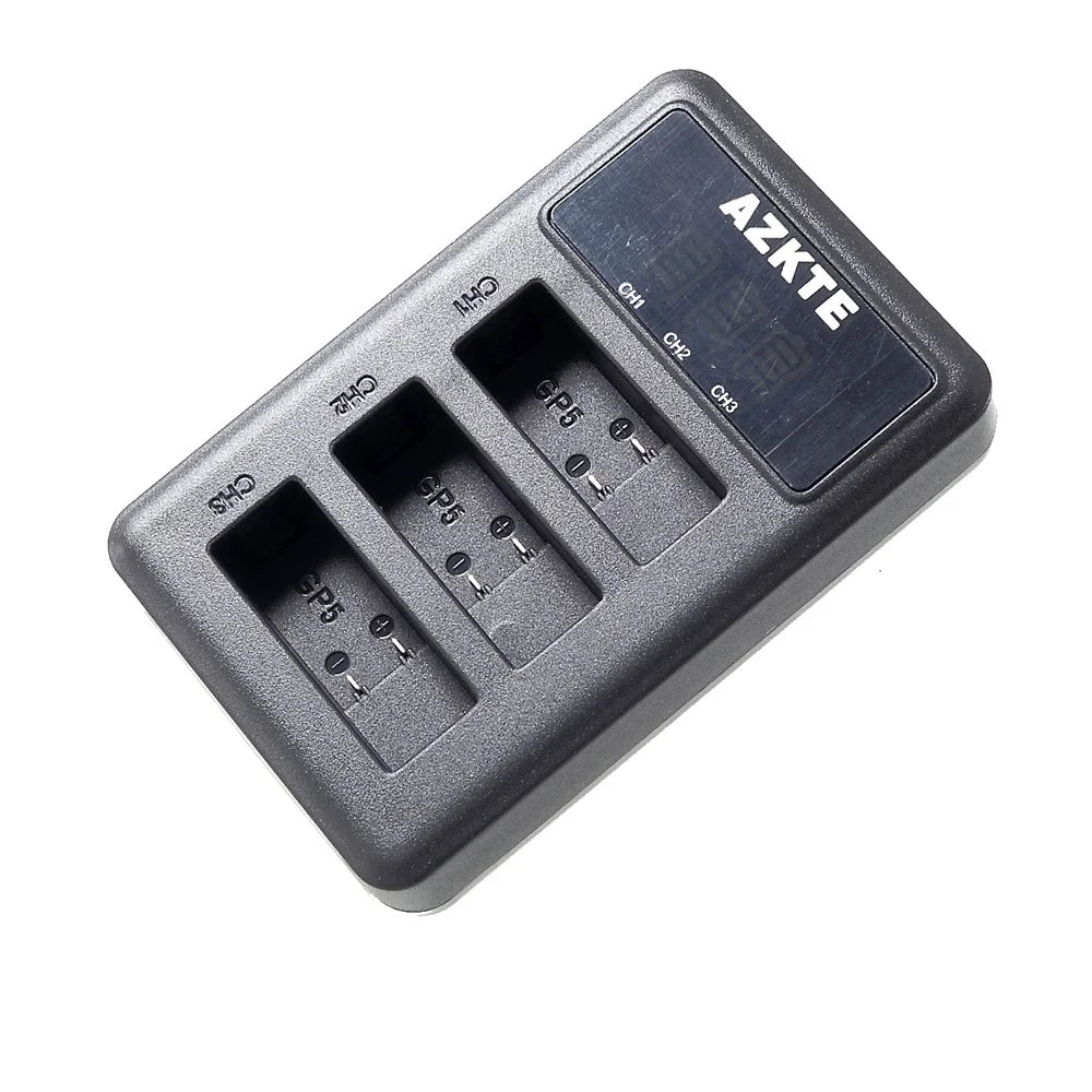 AZKTE AT850 [LCD Display] 3-slot Battery Charger for GoPro Hero 5 6 7 - 4
