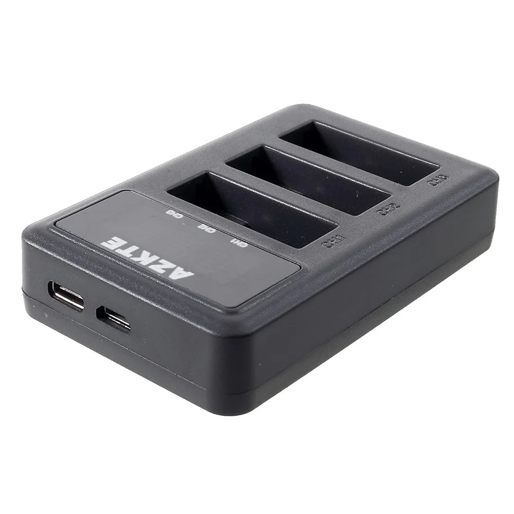 AZKTE AT850 [LCD Display] 3-slot Battery Charger for GoPro Hero 5 6 7 - 5