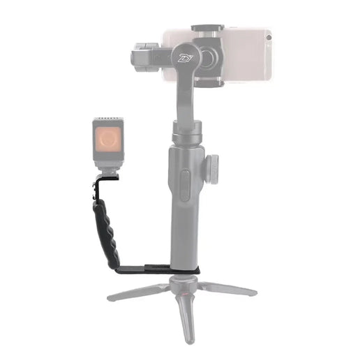 LDX Handheld Gimbal Extending External L-Bracket Mount Holder for DJI OSMO Mobile 2 / Zhiyun Smooth 4 - 1