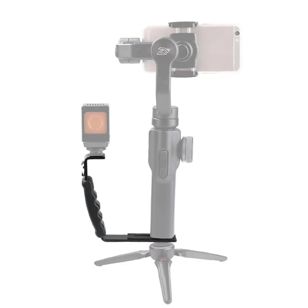 LDX Handheld Gimbal Extending External L-Bracket Mount Holder for DJI OSMO Mobile 2 / Zhiyun Smooth 4 - 1