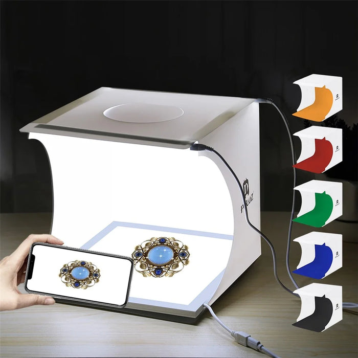 PULUZ PU5137 LED Photography Shadowless Bottom Light Lamp Panel Pad + 2LED Panels 20CM Lightbox Photo Studio Shooting Tent Box - 1