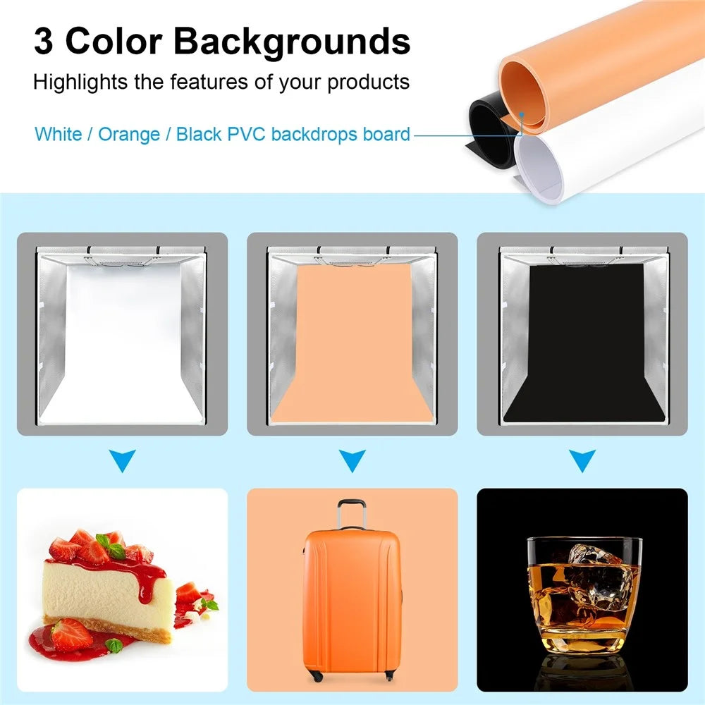 PULUZ PU5080 80cm Lightbox Photo Studio Box Softbox 72W White Light Photo Shooting Tent Box Kit - EU Plug - 6
