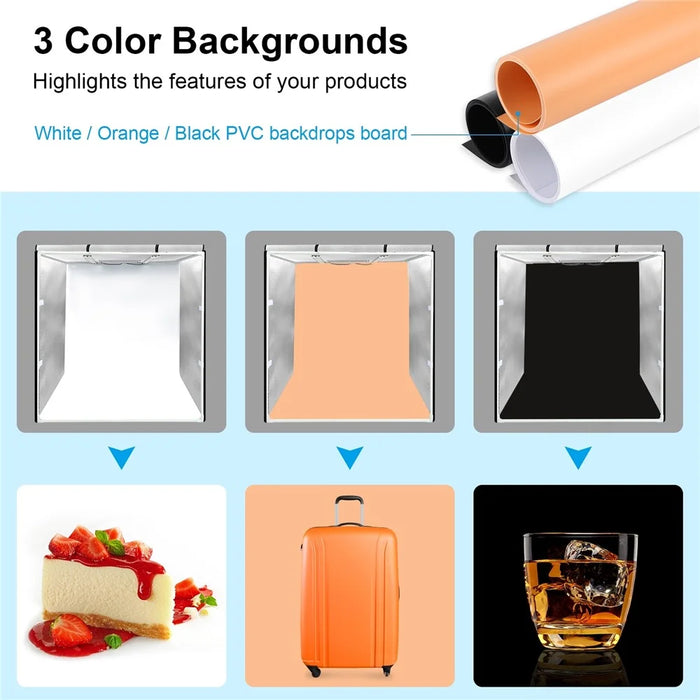 PULUZ PU5080 80cm Lightbox Photo Studio Box Softbox 72W White Light Photo Shooting Tent Box Kit - EU Plug - 6