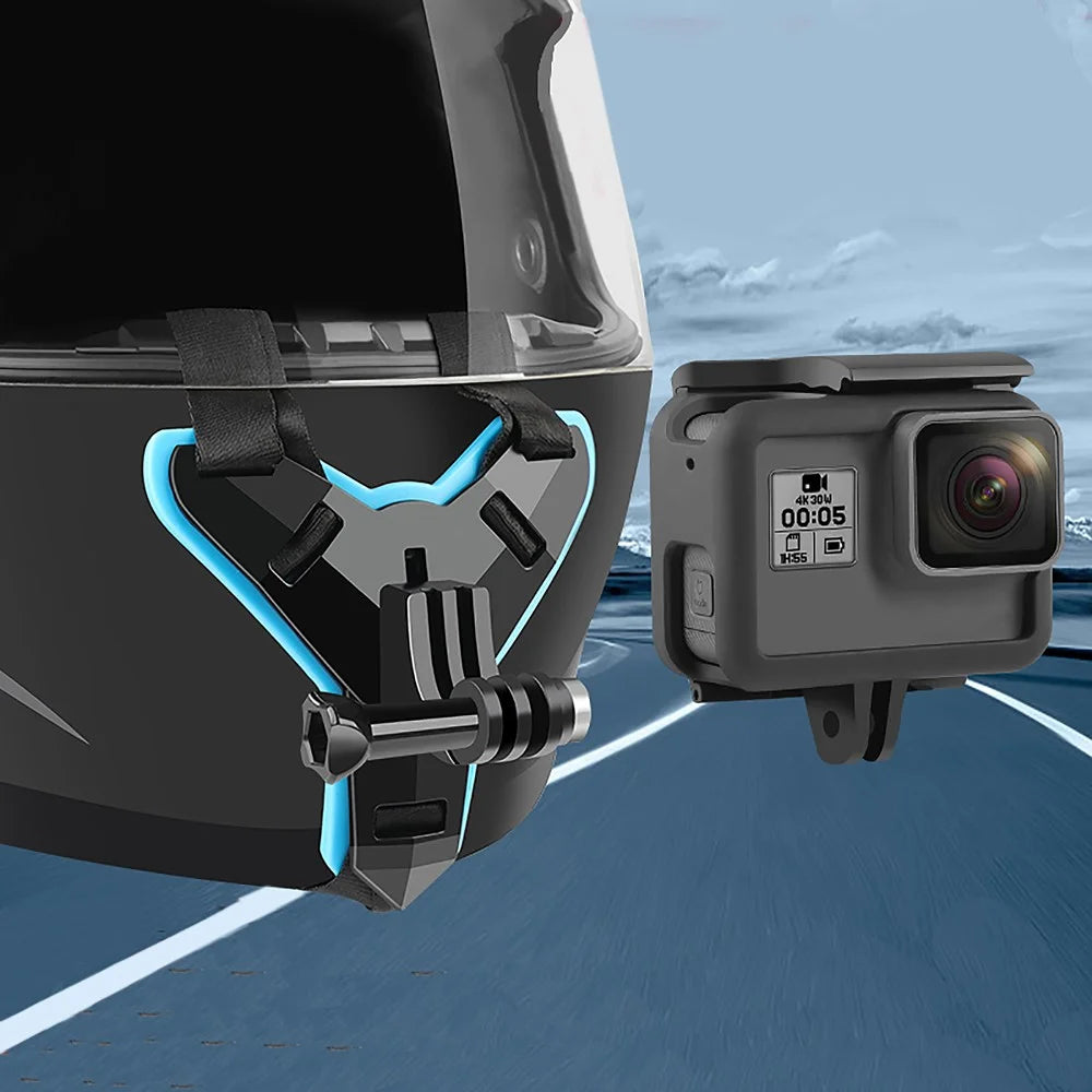 XTGP523 Integrated Motorcycle Helmet Strap Chin Mount Holder for GoPro Hero7 6 5 XiaoYi Action Camera Accessories - 4