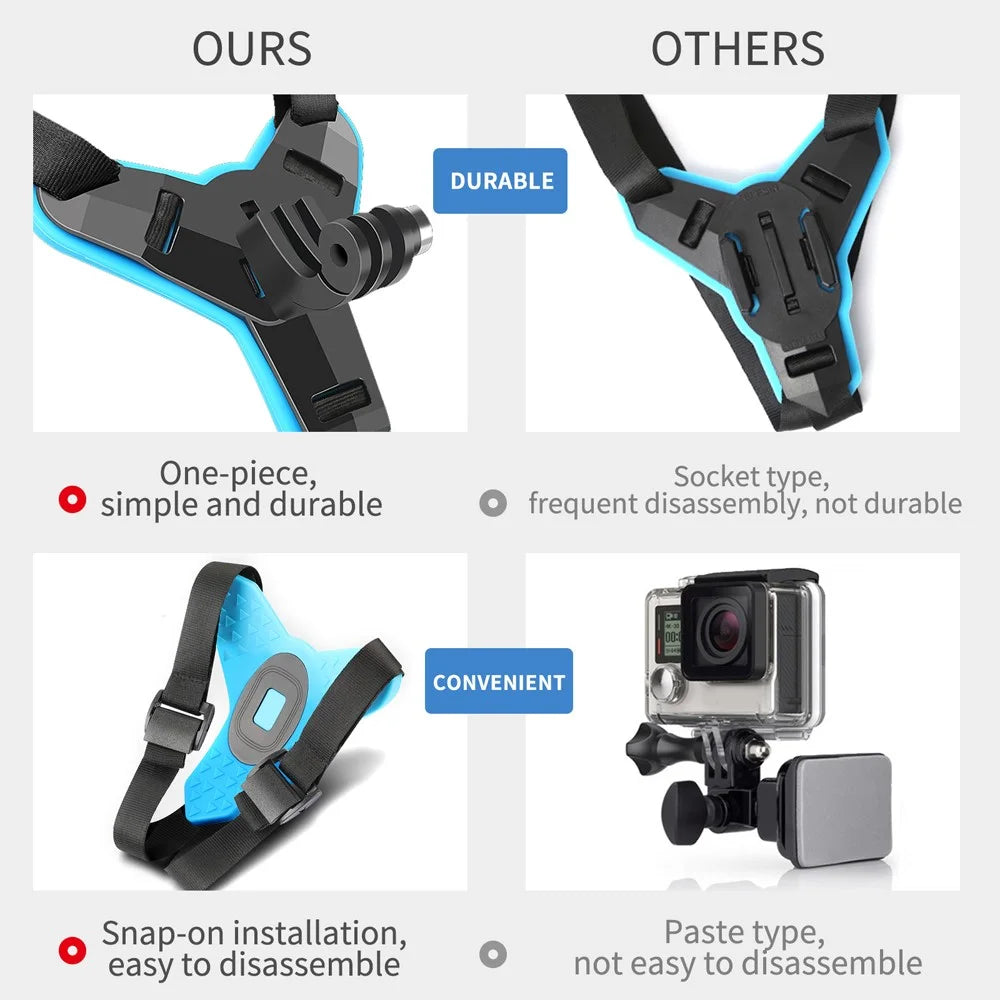 XTGP523 Integrated Motorcycle Helmet Strap Chin Mount Holder for GoPro Hero7 6 5 XiaoYi Action Camera Accessories - 7