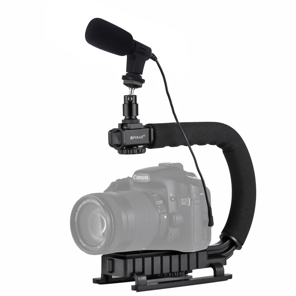 PULUZ PKT3011 U Shape DV Stabilizing Handle Bracket for DV Camcorder/DSLR Camera - 1