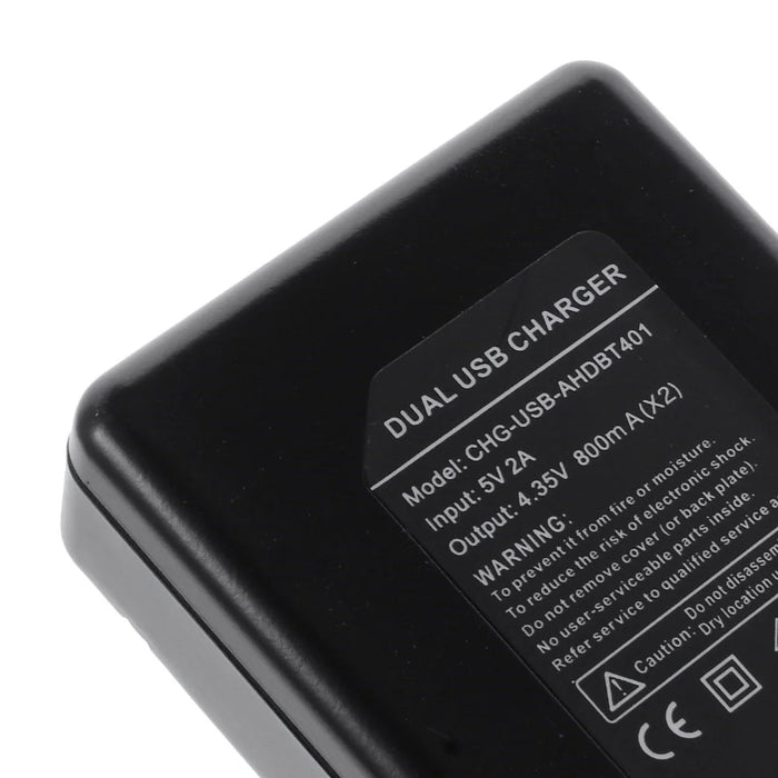 Portable Dual Ports Battery Charger for GoPro Hero 4 - 5
