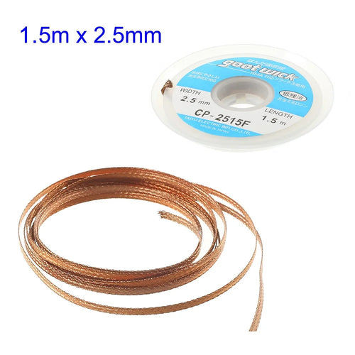 GOOT Wick 2.5mmx1.5m Desoldering Remover Braid Cable CP-2515F - 1