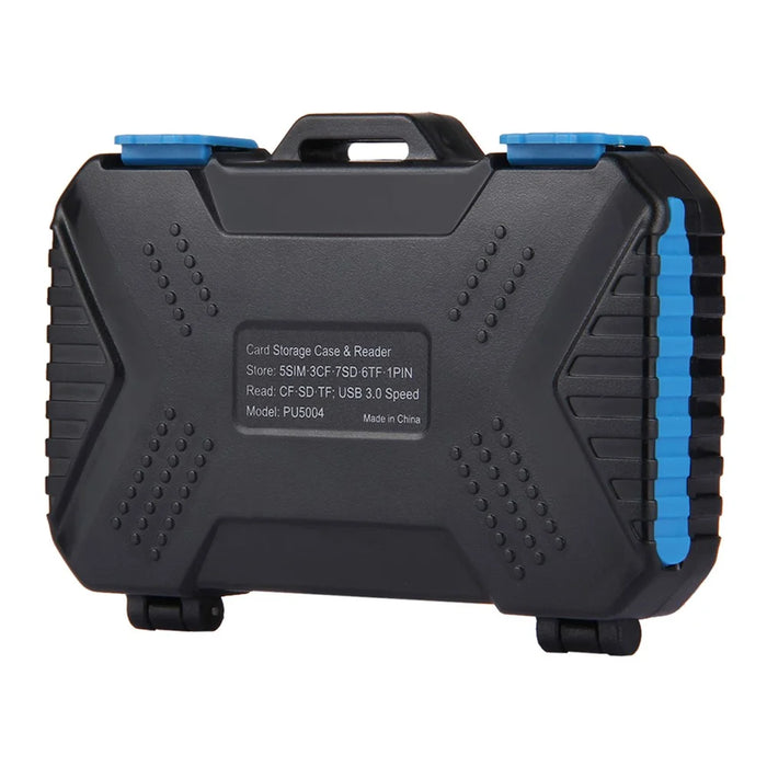 PULUZ PU5004 Card Reader + 22 in 1 Waterproof Memory Card Case with USB Cable - Black - 3