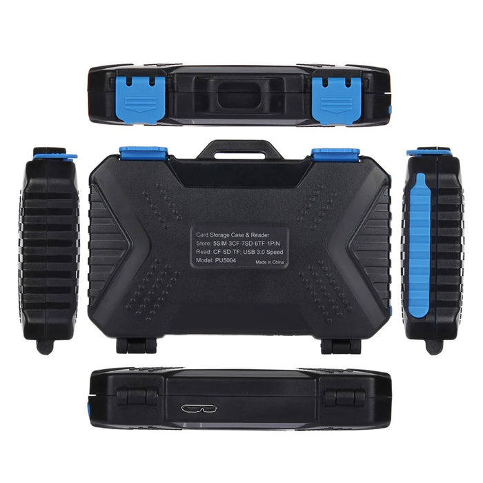 PULUZ PU5004 Card Reader + 22 in 1 Waterproof Memory Card Case with USB Cable - Black - 5