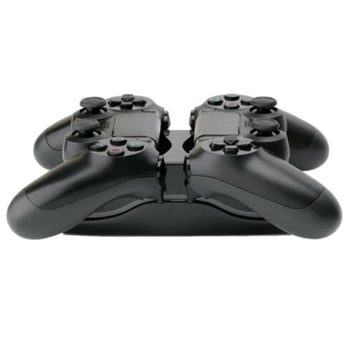 PS4 LED Light Controlled Dual Charger Station USB LED Charging Stand Dock - Black - 5
