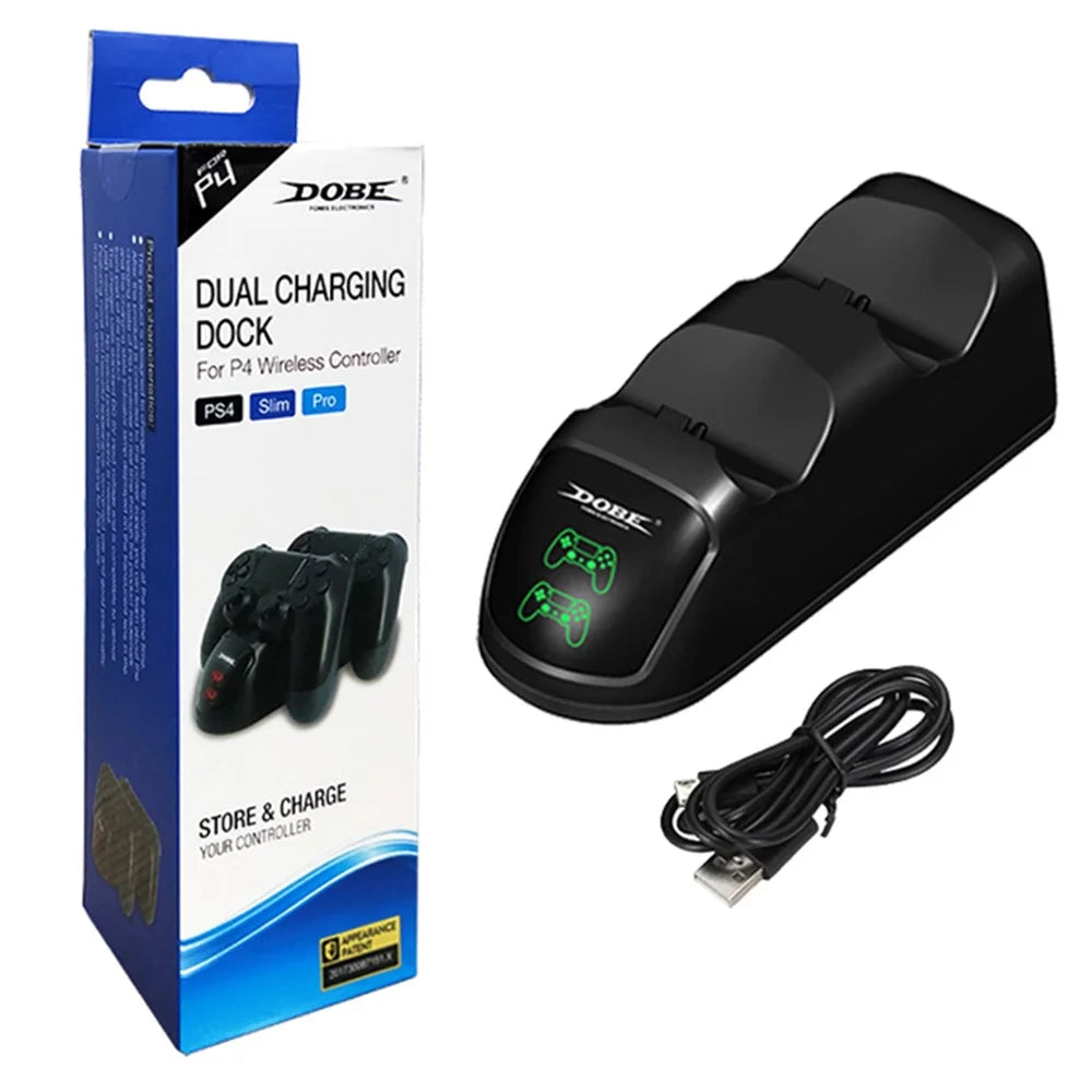 DOBE TP4-889 Charging Dock Dual Stand Charger Base for PS4 / PS4 Slim / PS4 Pro Dualshock Controller - 1