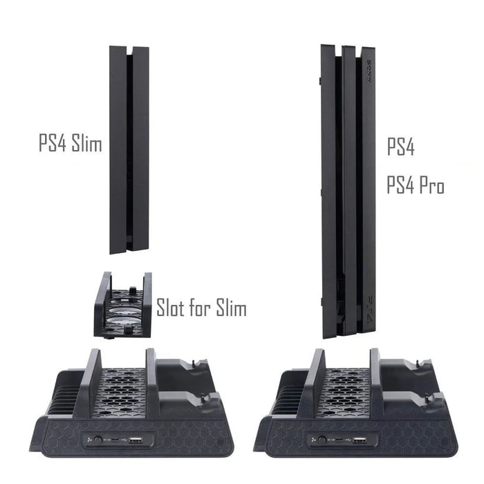 TP4-882 Vertical Stand with Cooling Fan Controller Cooler Dual Charging Station for Sony Playstation PS4/PS4 Slim/PS4 Pro - 2