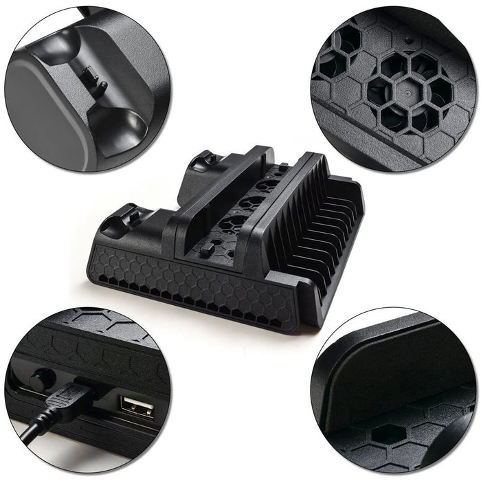 TP4-882 Vertical Stand with Cooling Fan Controller Cooler Dual Charging Station for Sony Playstation PS4/PS4 Slim/PS4 Pro - 7
