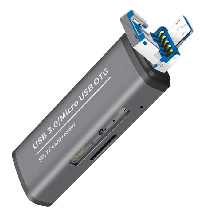 ADS-102 USB 3.0 Card Reader Expansion Card Micro USB to SD OTG Adapter for iOS Android Computer - Grey - 2