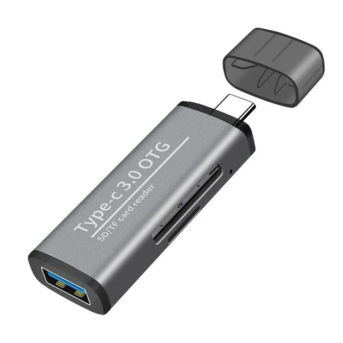 ADS-103 USB 3.0 TF SD Card Reader USB Type-C OTG Adapter - Grey - 1