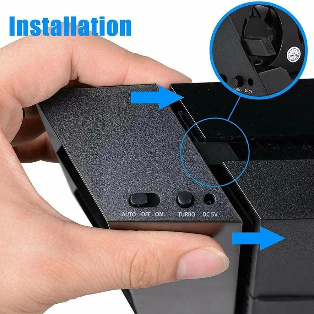 DOBE TP4-005 Plastic Super Cooling Fan for PS4 Gaming Console with Power Cable - 4
