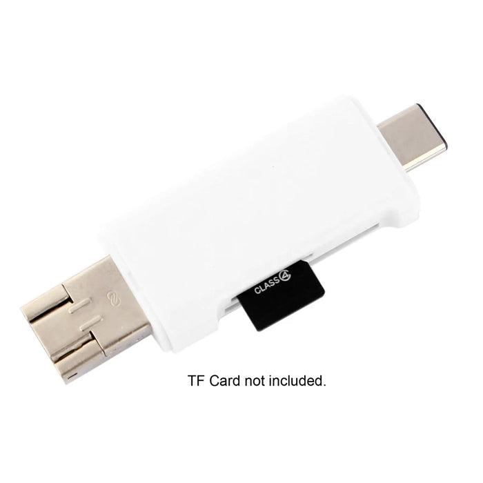 3 in 1 Type C + USB + Micro USB TF/Micro SD & SD Card Reader - White - 7