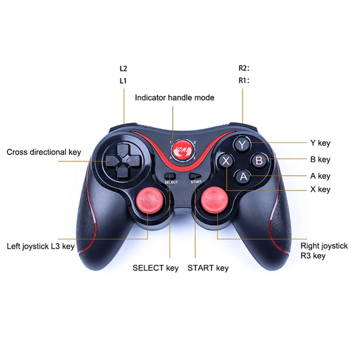 C8S Bluetooth-compatible Gamepad Controller for Android Ios Smartphones Tablet Windows Pcs (Without Bracket and Phone Clamp Holder) - Black - 3