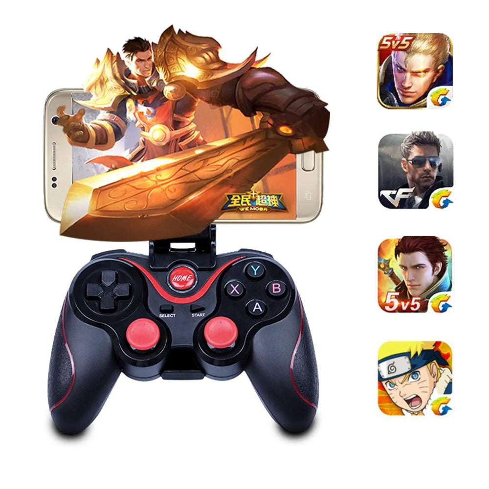 C8S Wireless Bluetooth-compatible Game Controller Gamepad Joystick for iOS Android Etc with Phone Clamp Holder - 2