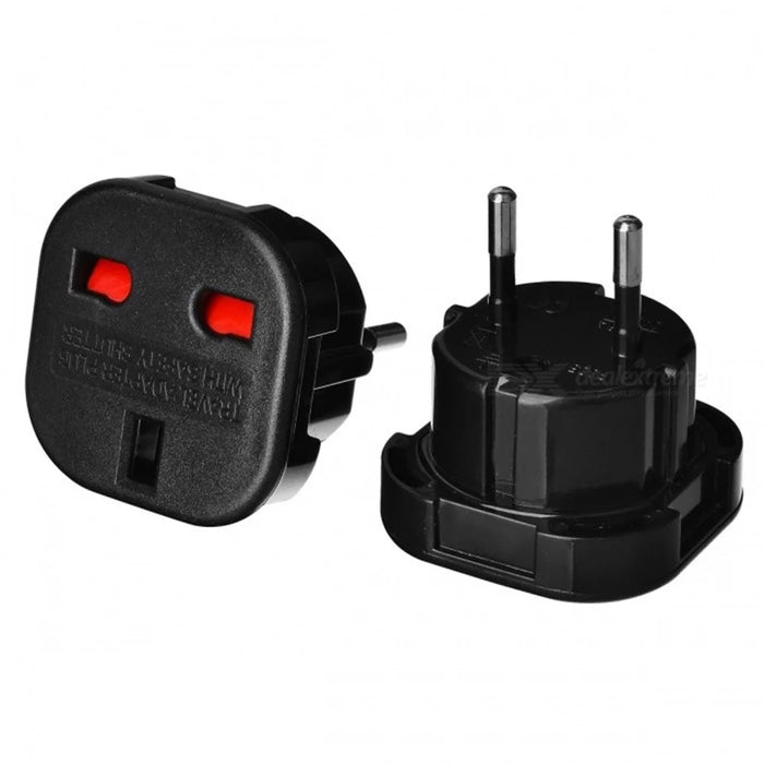 10Pcs / Set UK to EU AC Power Travel Plug Adapter Socket Converters - Black - 5