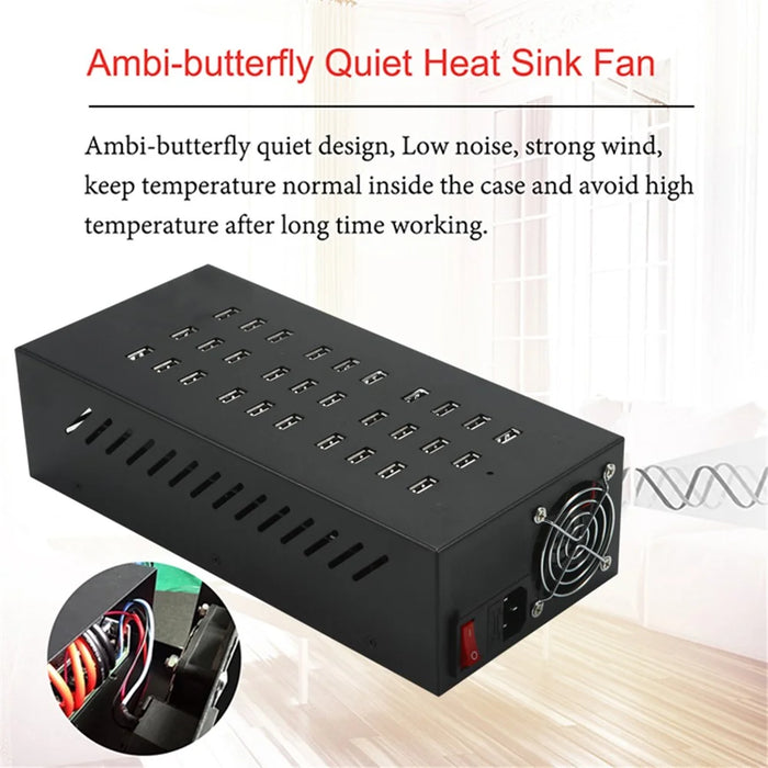 110 / 220V Multi-port USB Hub Quick Charger 30 Ports Charging Station for iPhone iPad - EU Plug - 3