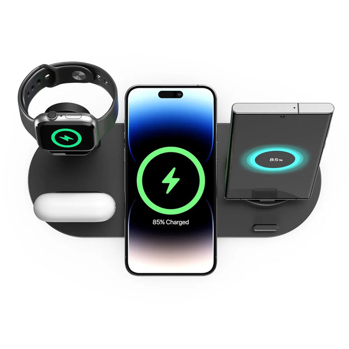 UD15 3 in 1 Rotatable Wireless Charging Dock Station for Apple iPhone/Android Device /Type-C Device - Black - 6
