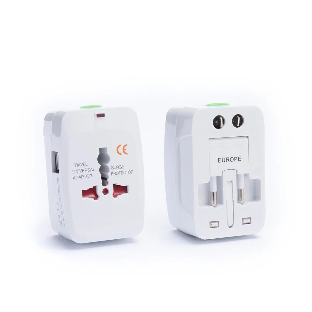Universal Travel Power Adapter Converter with Dual USB Ports - 5