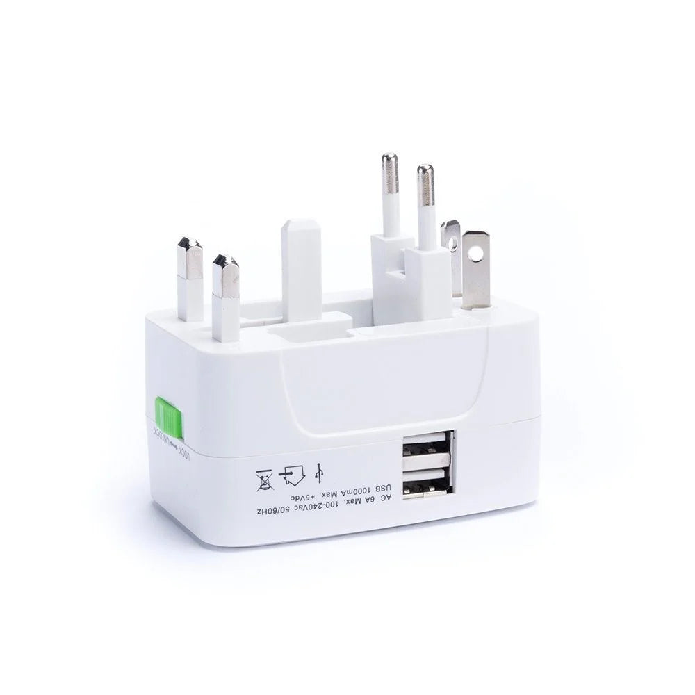 Universal Travel Power Adapter Converter with Dual USB Ports - 7